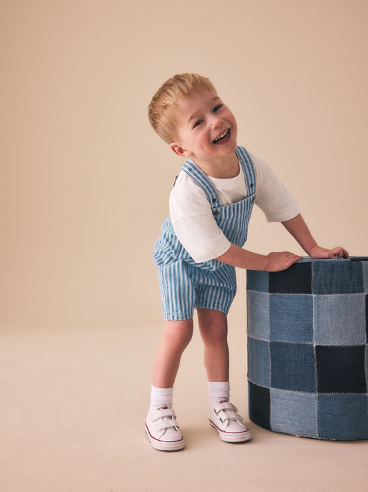 Stripe Denim Dungarees (3mths-7yrs) image 3