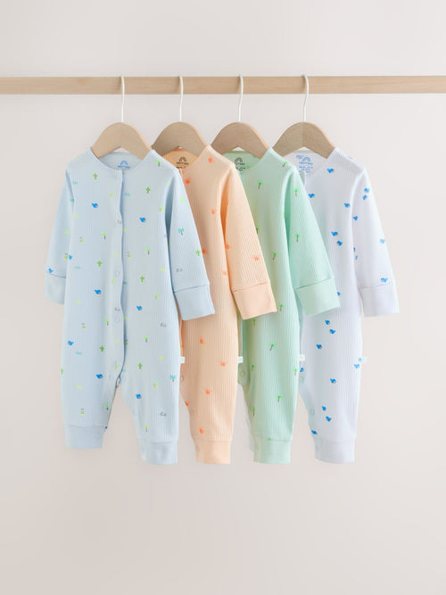 Multi Print Baby Sleepsuits 4 Pack (0mths-3yrs) image 1