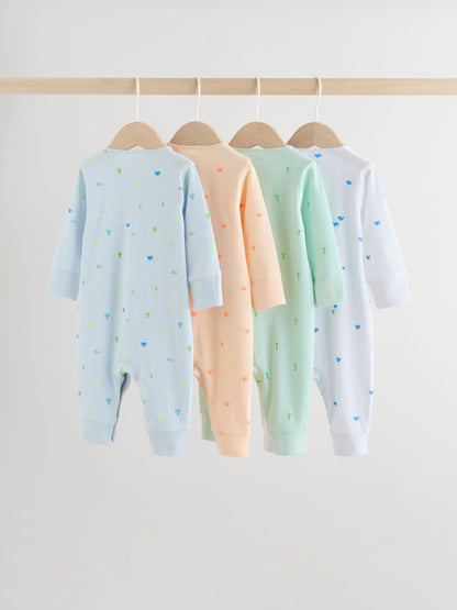 Multi Print Baby Sleepsuits 4 Pack (0mths-3yrs) image 7