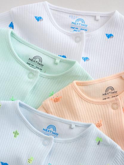Multi Print Baby Sleepsuits 4 Pack (0mths-3yrs) image 9