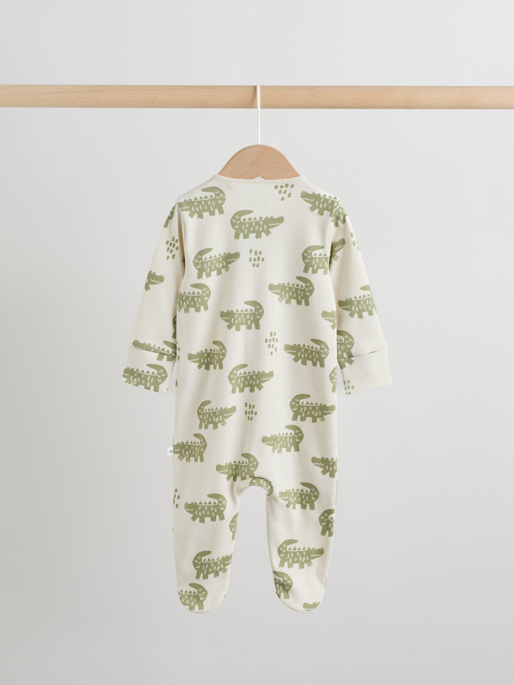 Multi Safari Two Way Zip Baby Sleepsuits 3 Pack (0mths-2yrs) image 4