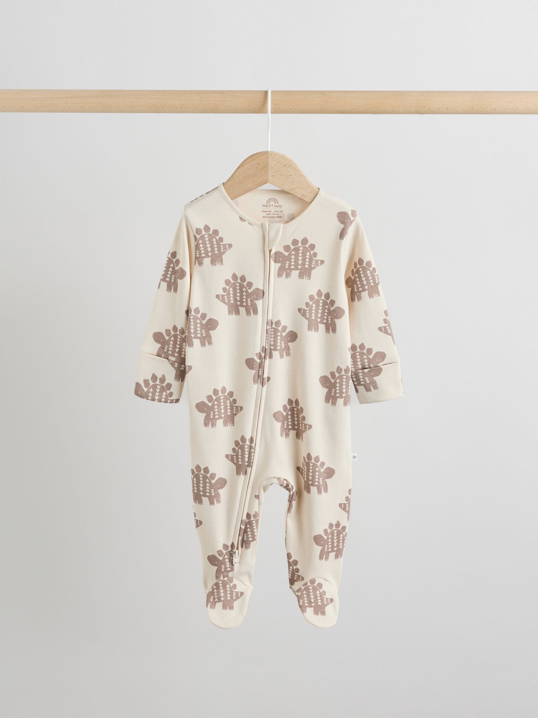 Multi Safari Two Way Zip Baby Sleepsuits 3 Pack (0mths-2yrs) image 5