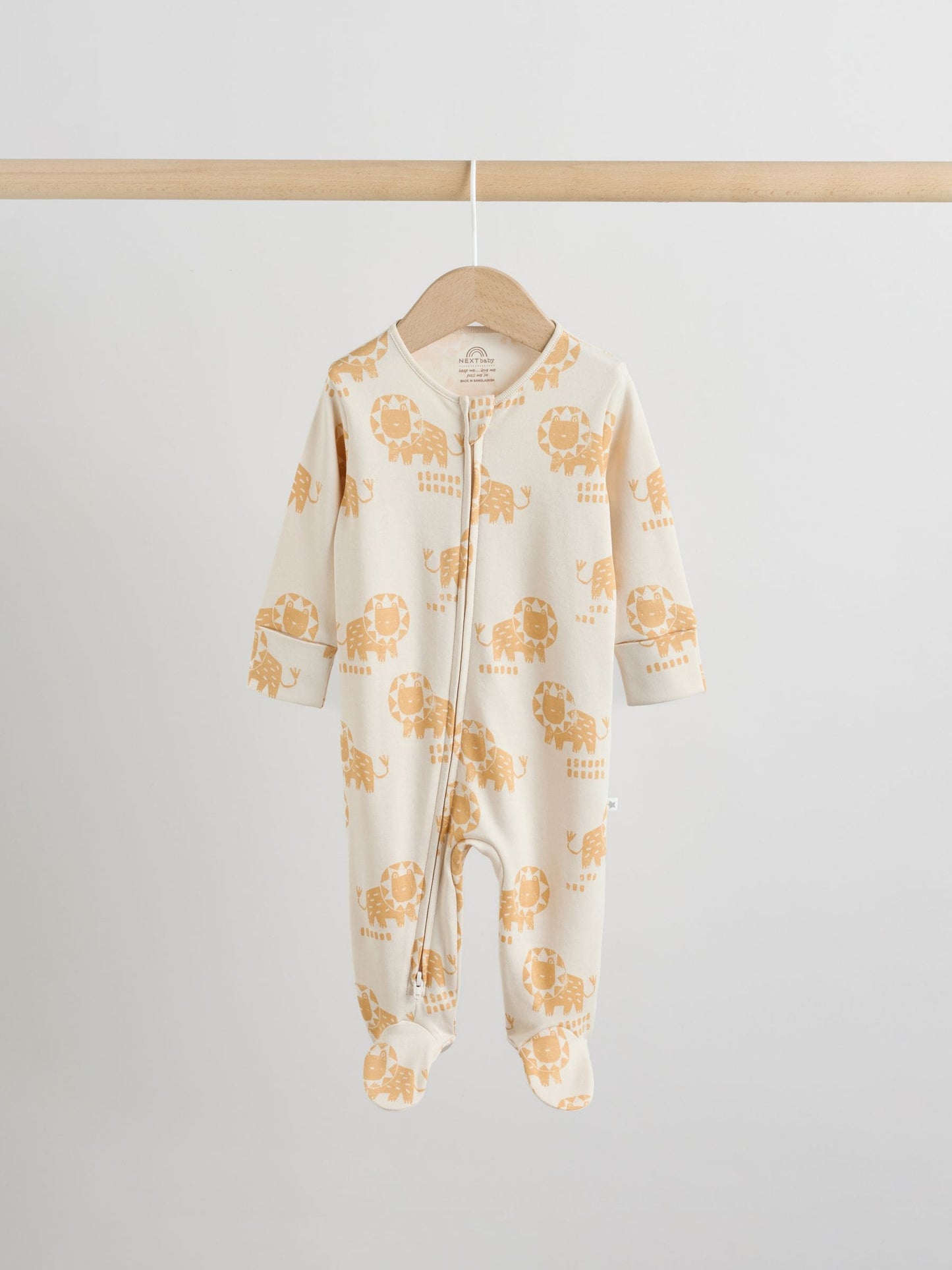 Multi Safari Two Way Zip Baby Sleepsuits 3 Pack (0mths-2yrs) image 6