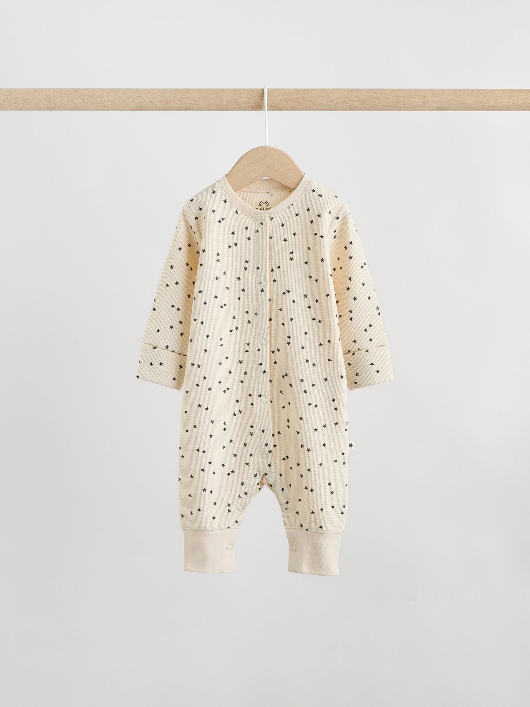 Monochrome Waffle Baby Sleepsuits 3 Pack (0mths-3yrs) image 5