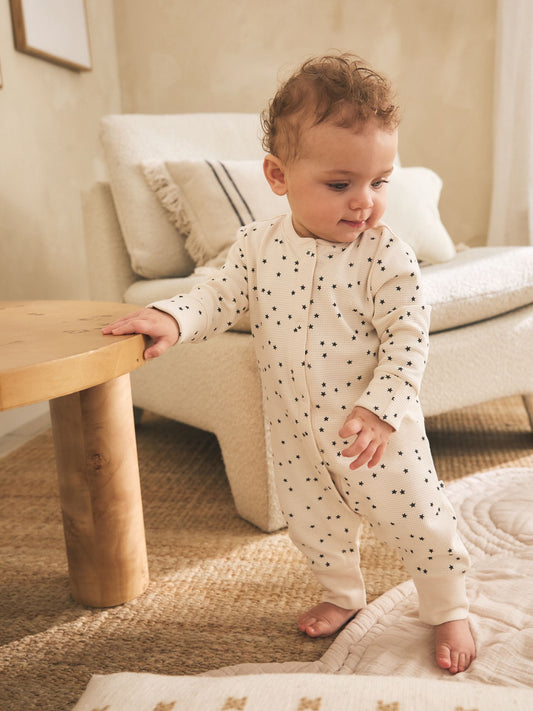 Monochrome Waffle Baby Sleepsuits 3 Pack (0mths-3yrs) image 2