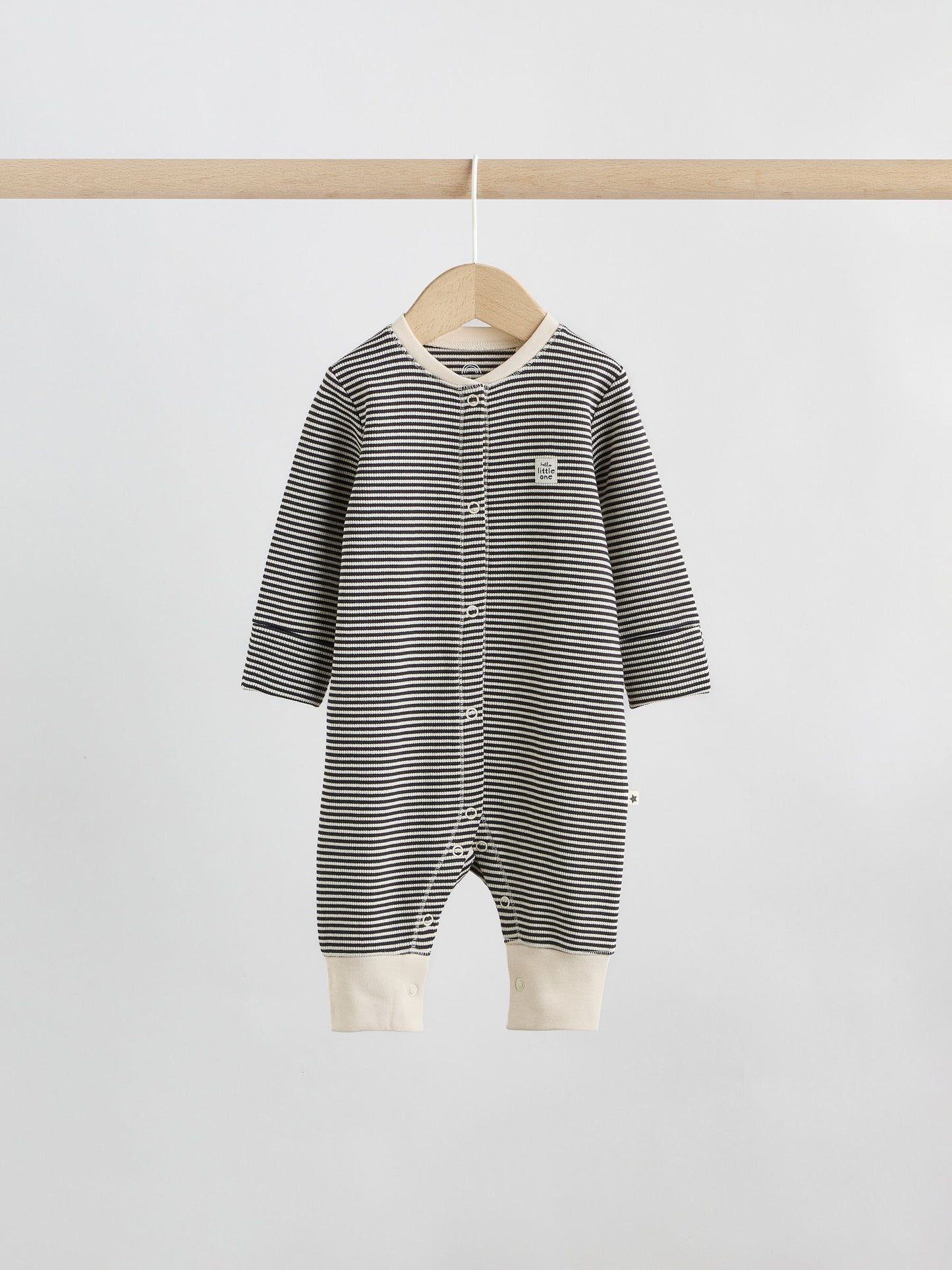 Monochrome Waffle Baby Sleepsuits 3 Pack (0mths-3yrs) image 6