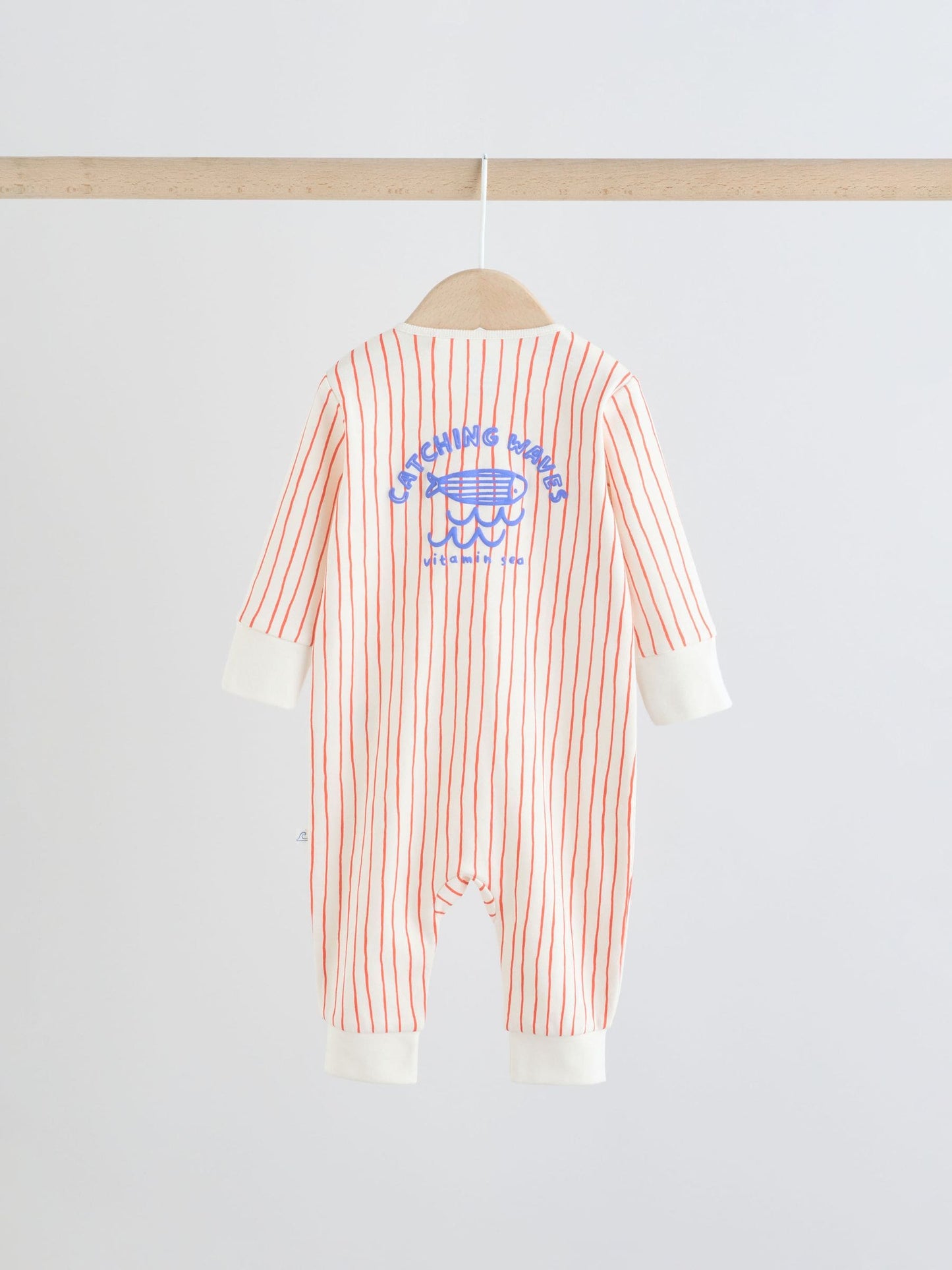 Blue Nautical Two Way Zip Baby Sleepsuits 3 Pack (0mths-3yrs) image 6