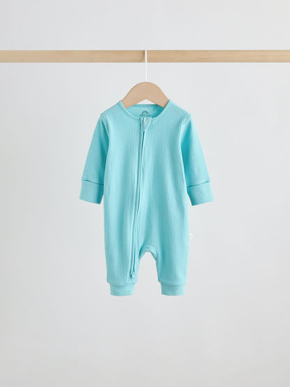 Multi Brights Two Way Zip Baby Sleepsuits 3 Pack (0mths-3yrs) image 3