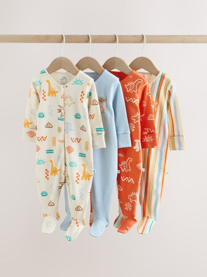 Bright Dinosaur Baby Sleepsuit 4 Pack (0mths-2yrs) image 1