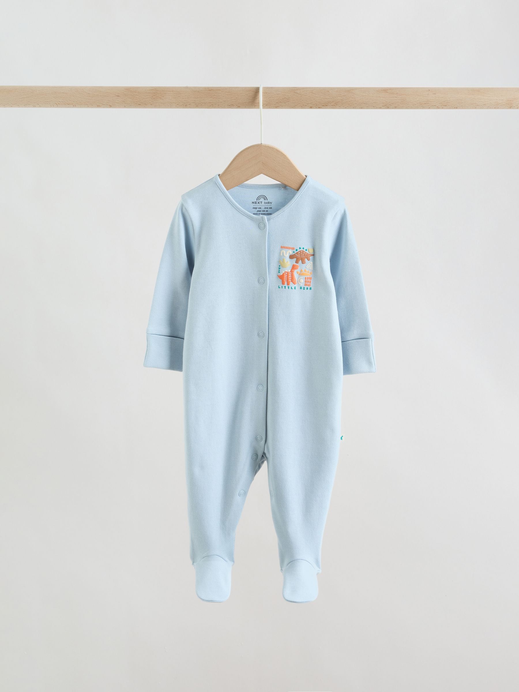 Bright Dinosaur Baby Sleepsuit 4 Pack (0mths-2yrs) image 3