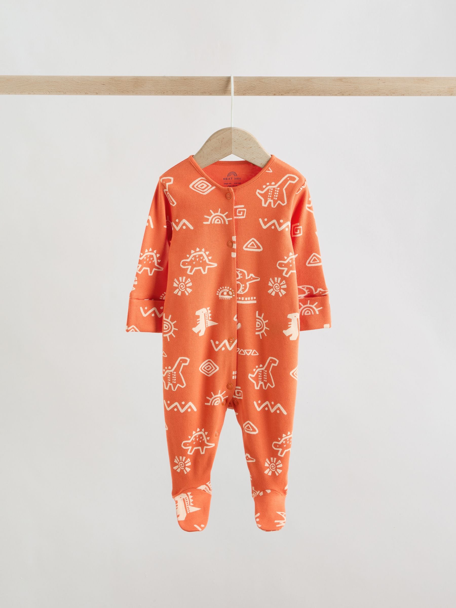 Bright Dinosaur Baby Sleepsuit 4 Pack (0mths-2yrs) image 4