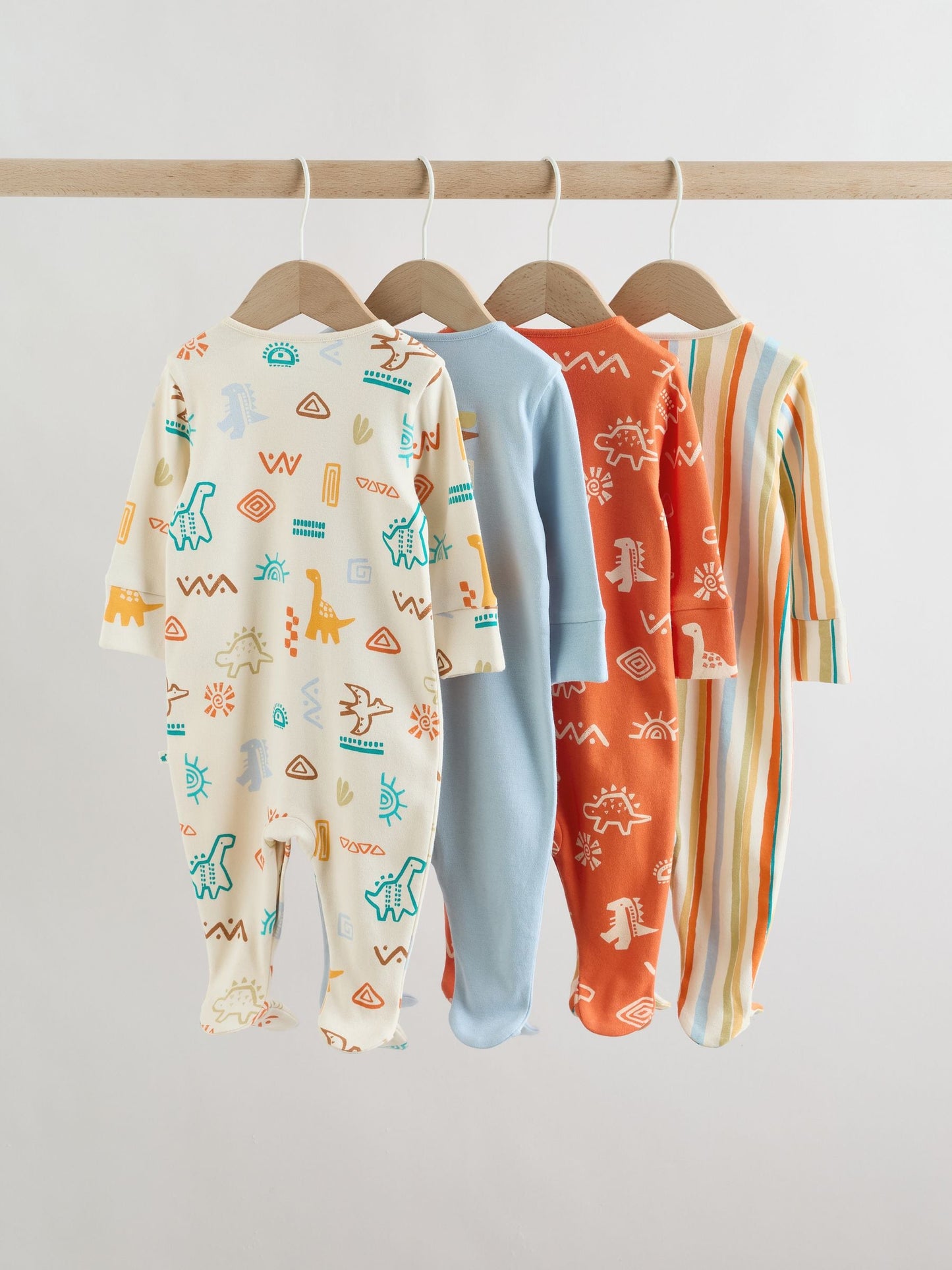 Bright Dinosaur Baby Sleepsuit 4 Pack (0mths-2yrs) image 6