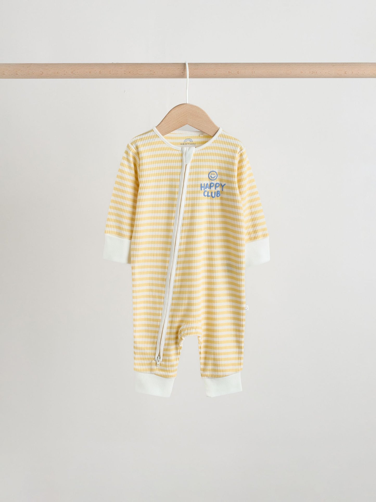 Yellow/Blue Sunshine Two Way Zip Baby Sleepsuits 3 Pack (0mths-3yrs) image 7