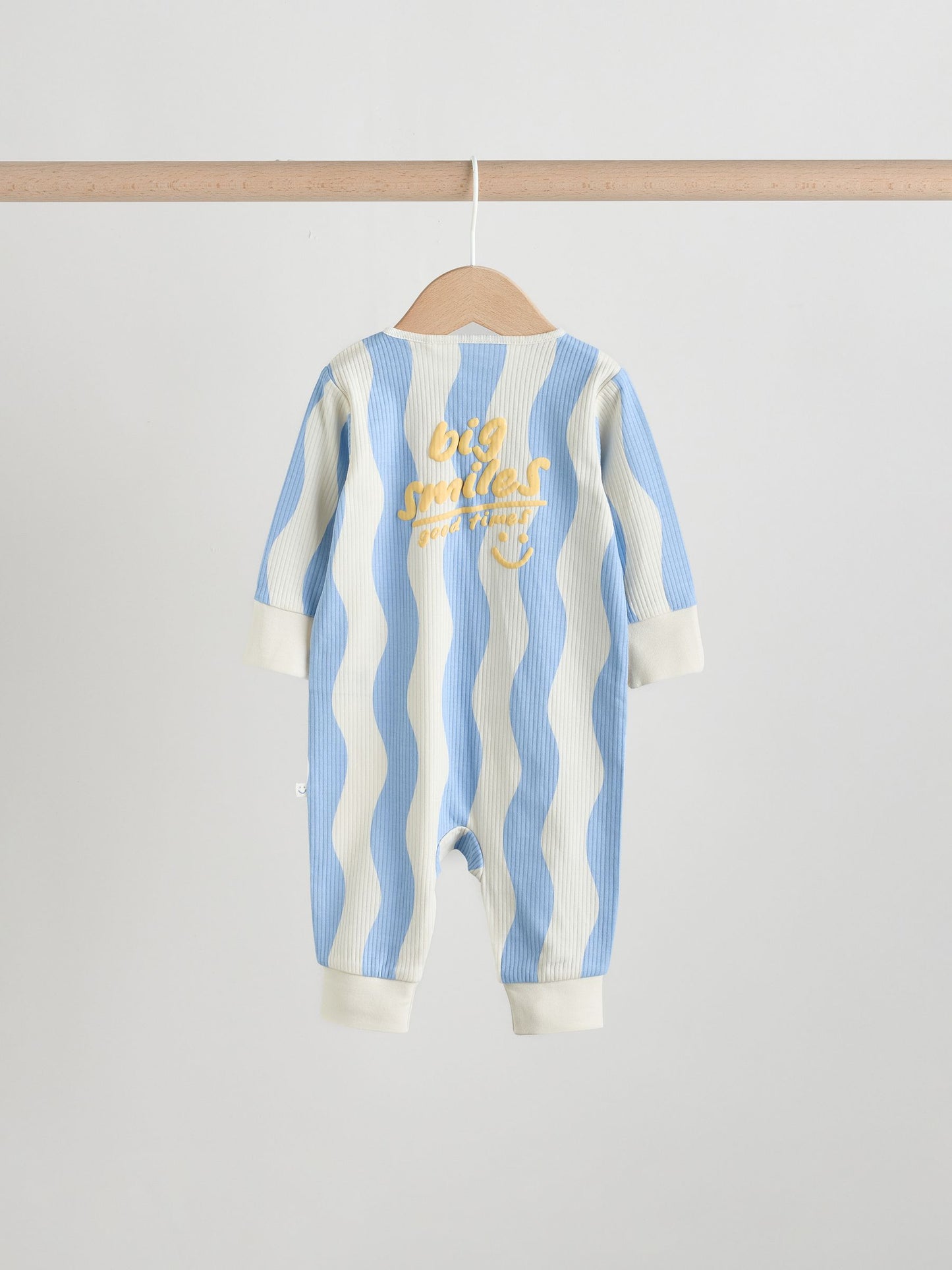 Yellow/Blue Sunshine Two Way Zip Baby Sleepsuits 3 Pack (0mths-3yrs) image 9