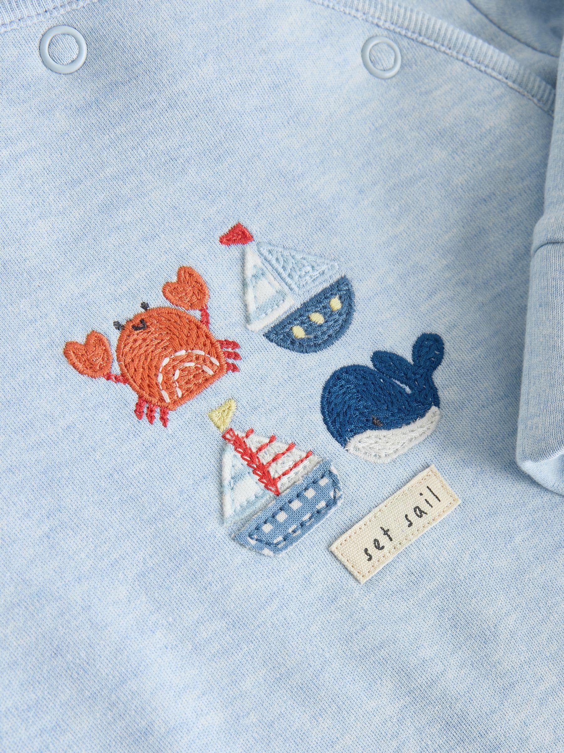 Blue Nautical Baby Sleepsuits 3 Pack (0-2yrs) image 9