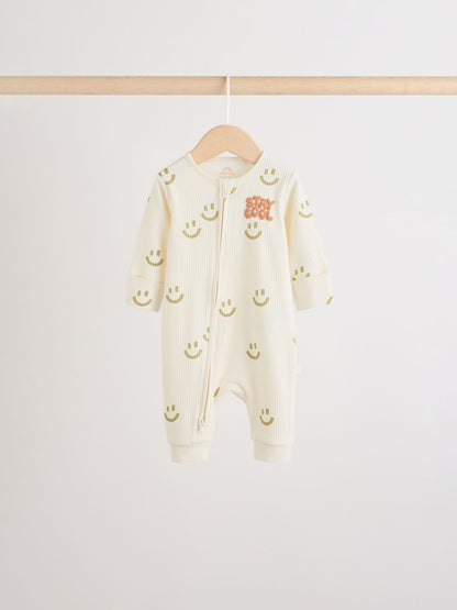 Multi Two Way Zip Baby Sleepsuits 3 Pack (0mths-3yrs) image 3