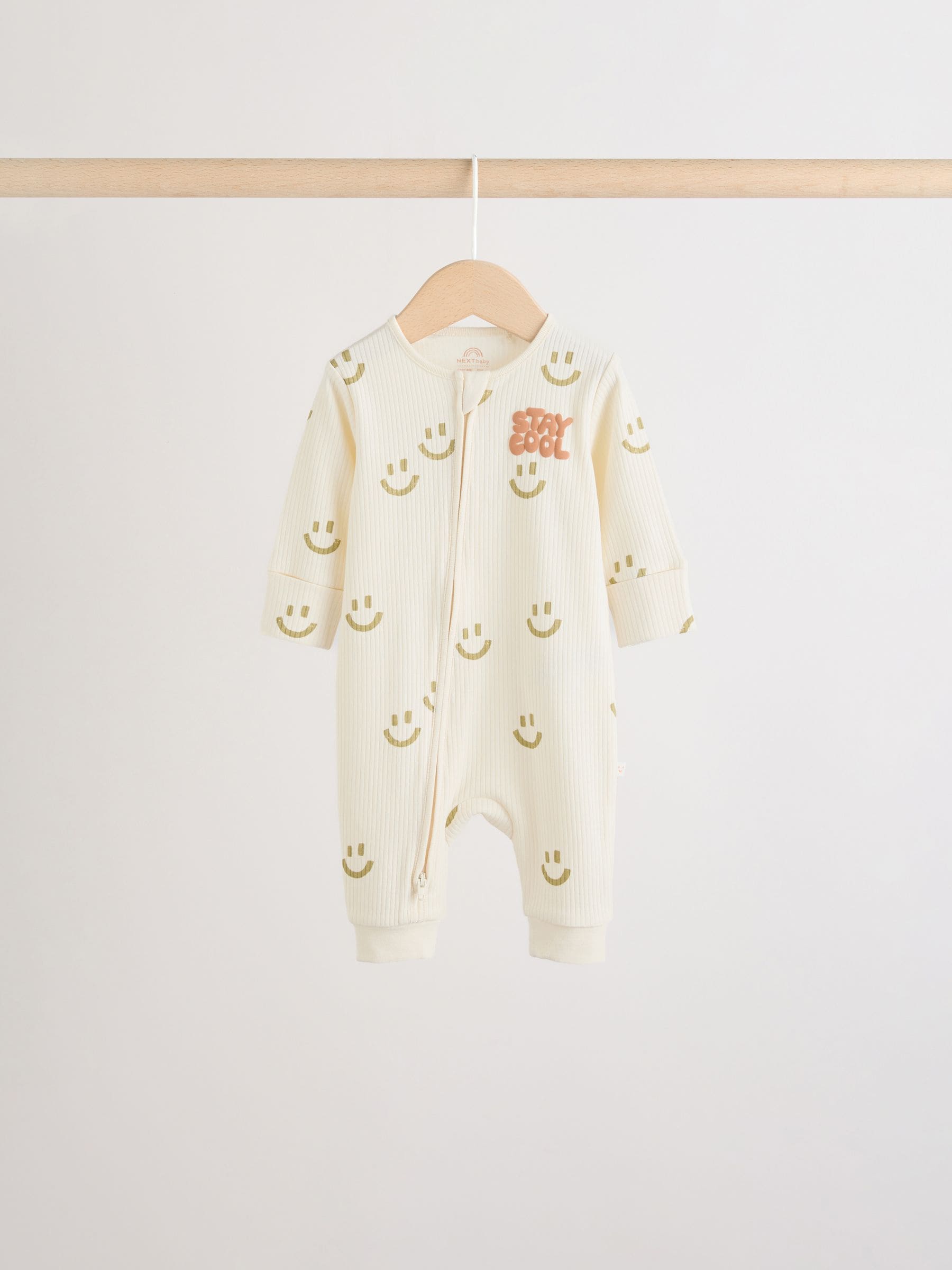Multi Two Way Zip Baby Sleepsuits 3 Pack (0mths-3yrs) image 3