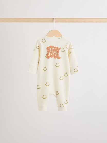 Multi Two Way Zip Baby Sleepsuits 3 Pack (0mths-3yrs) image 4
