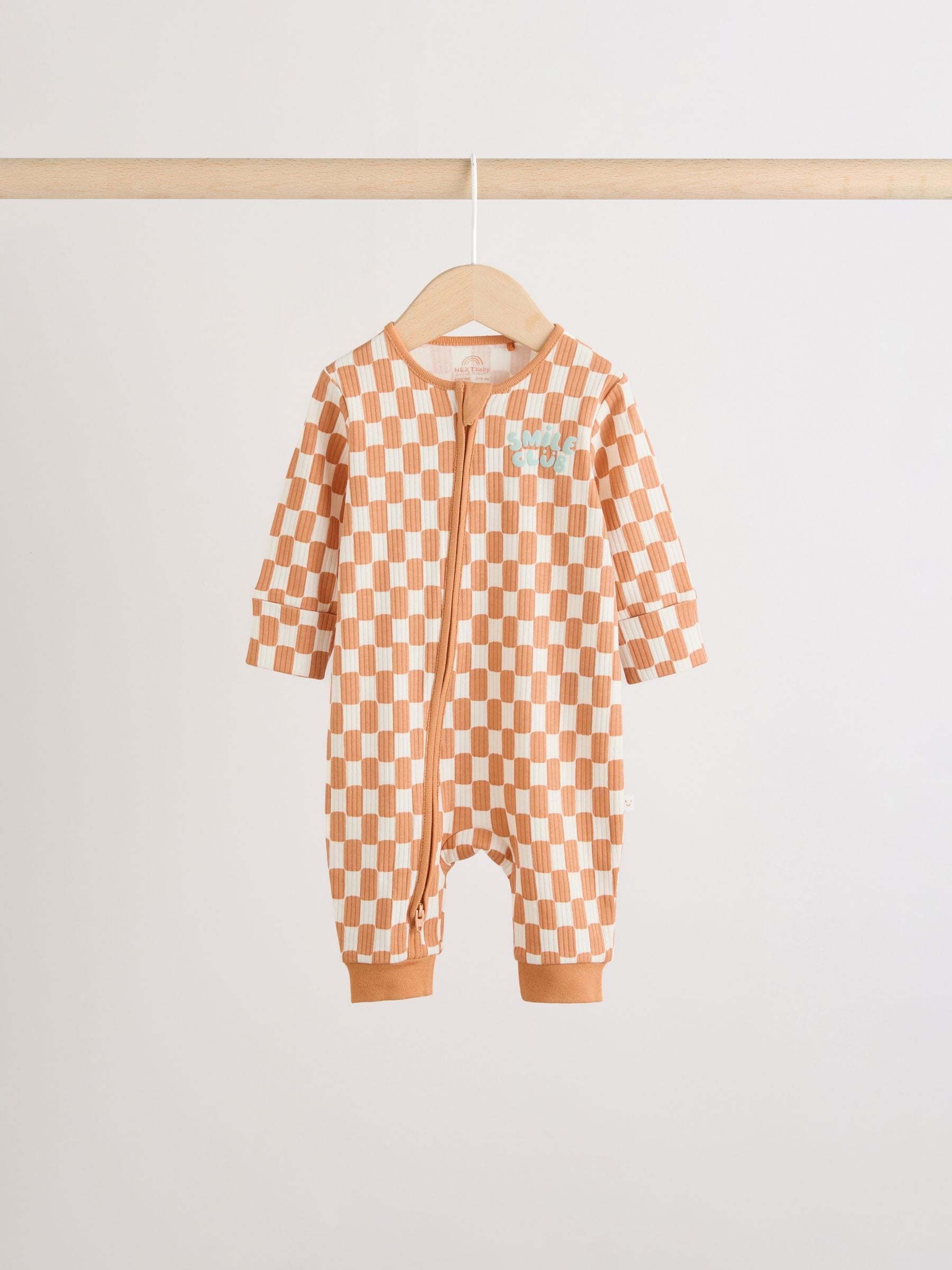 Multi Two Way Zip Baby Sleepsuits 3 Pack (0mths-3yrs) image 5