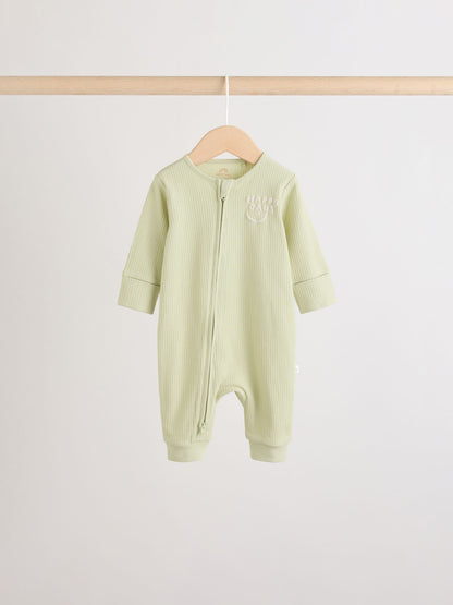 Multi Two Way Zip Baby Sleepsuits 3 Pack (0mths-3yrs) image 7