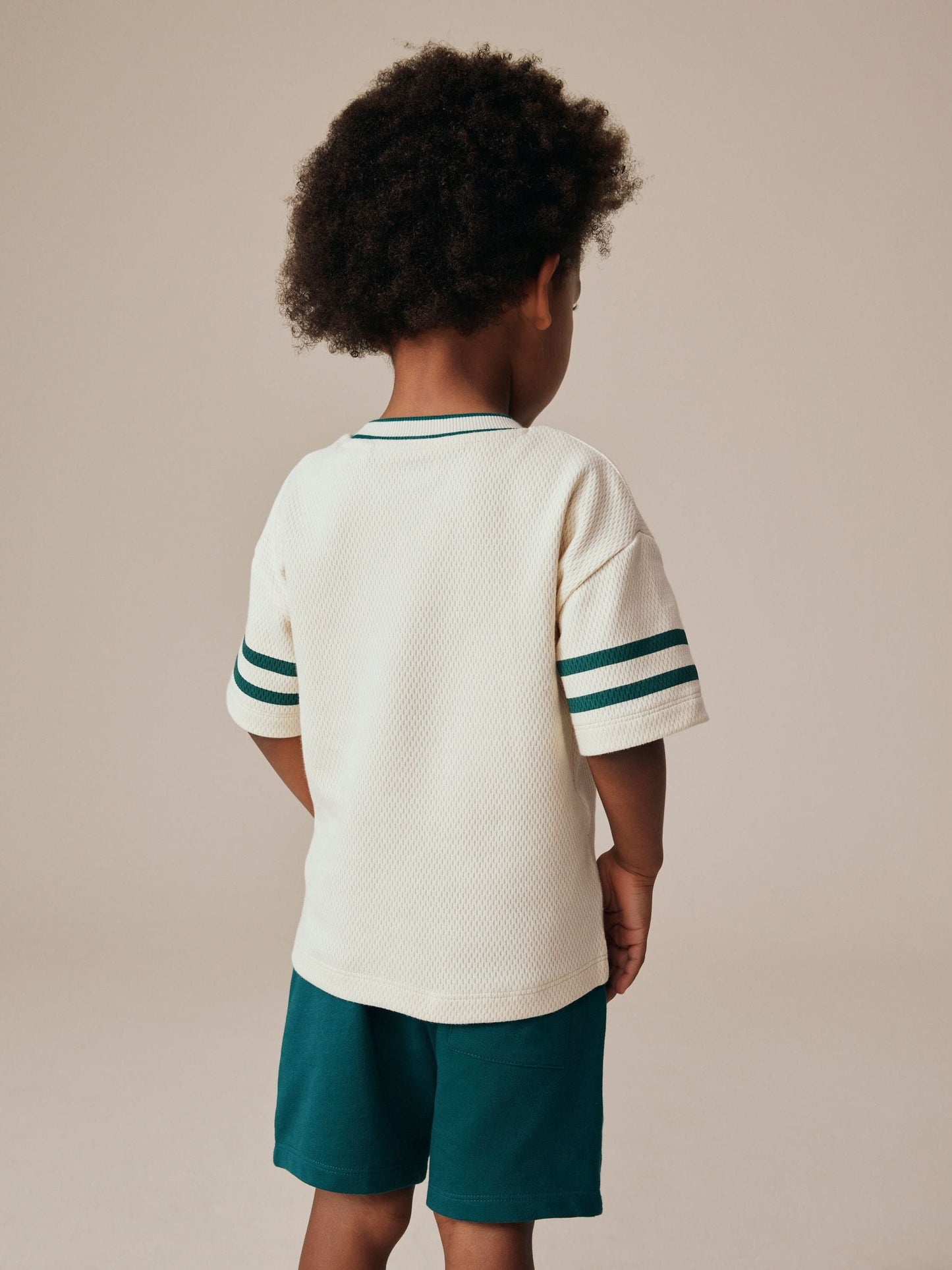 Cream Varsity Short Sleeve Graphic T-Shirt (3mths-7yrs) image 3