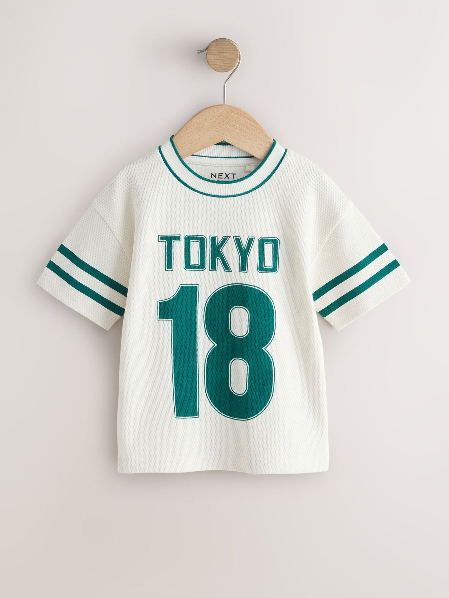 Cream Varsity Short Sleeve Graphic T-Shirt (3mths-7yrs) image 4
