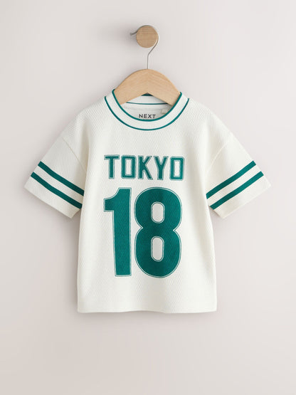 Cream Varsity Short Sleeve Graphic T-Shirt (3mths-7yrs) image 4