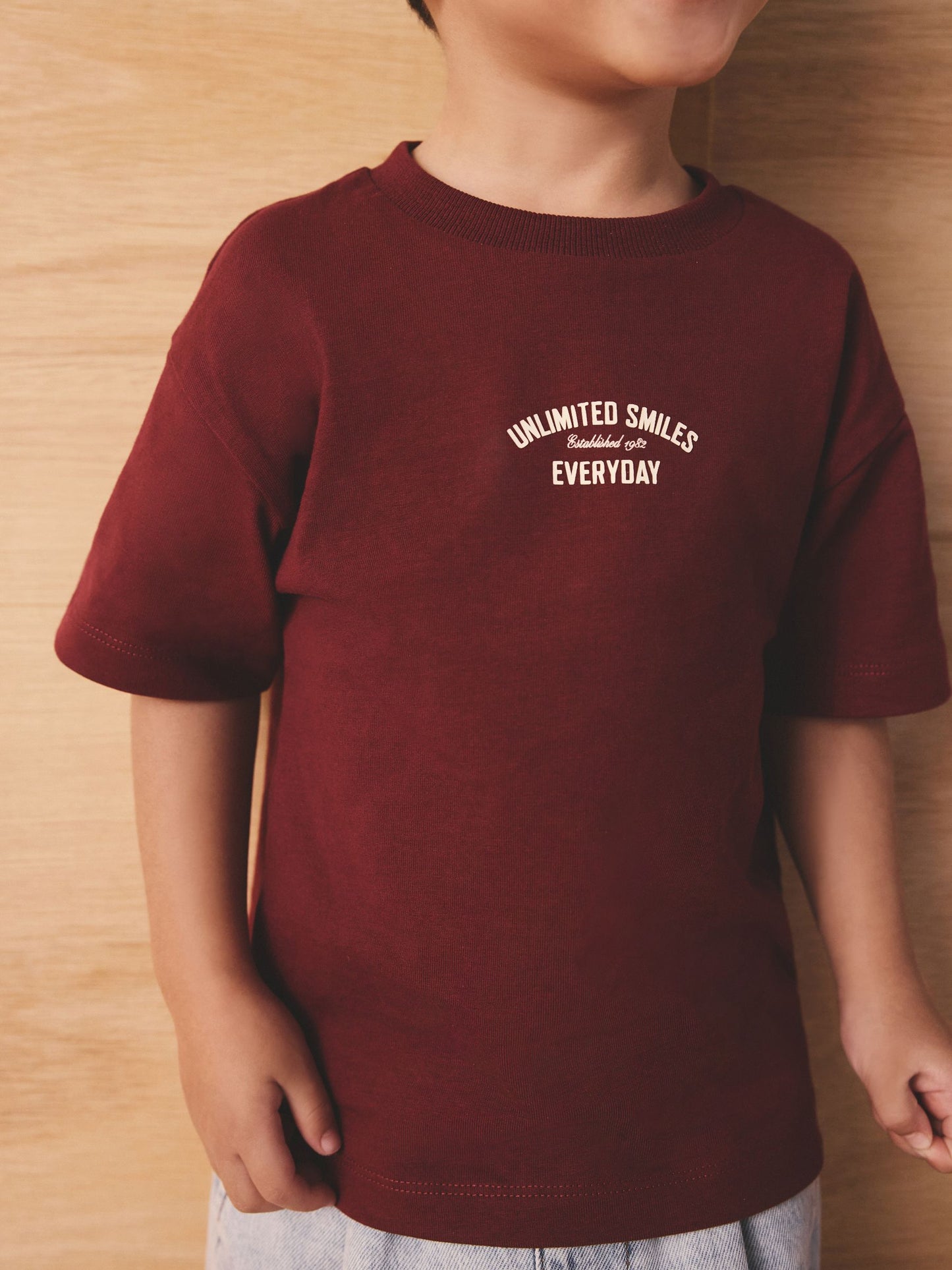 Berry Red Slogan Short Sleeve Back Print T-Shirt (3mths-7yrs) image 3