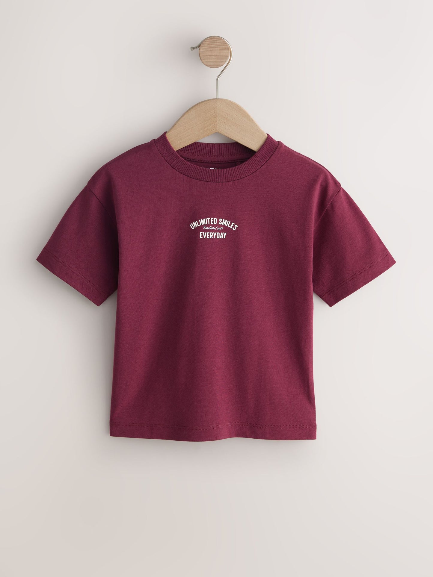 Berry Red Slogan Short Sleeve Back Print T-Shirt (3mths-7yrs) image 4