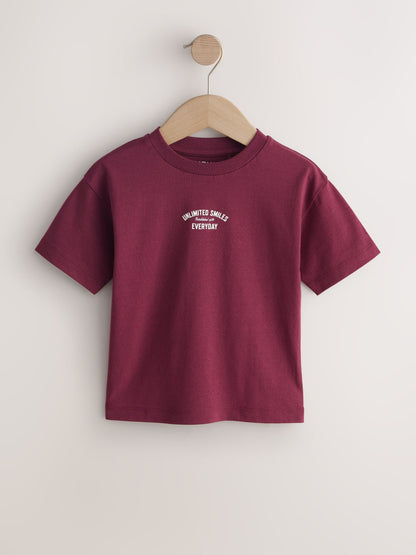 Berry Red Slogan Short Sleeve Back Print T-Shirt (3mths-7yrs) image 4