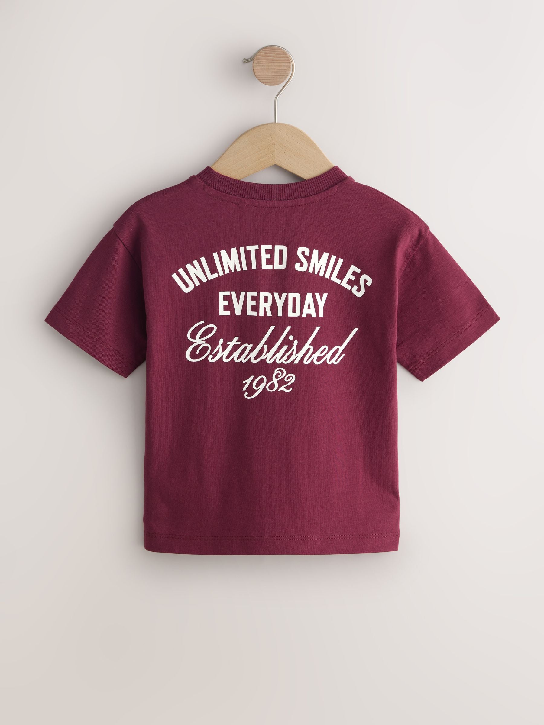Berry Red Slogan Short Sleeve Back Print T-Shirt (3mths-7yrs) image 5
