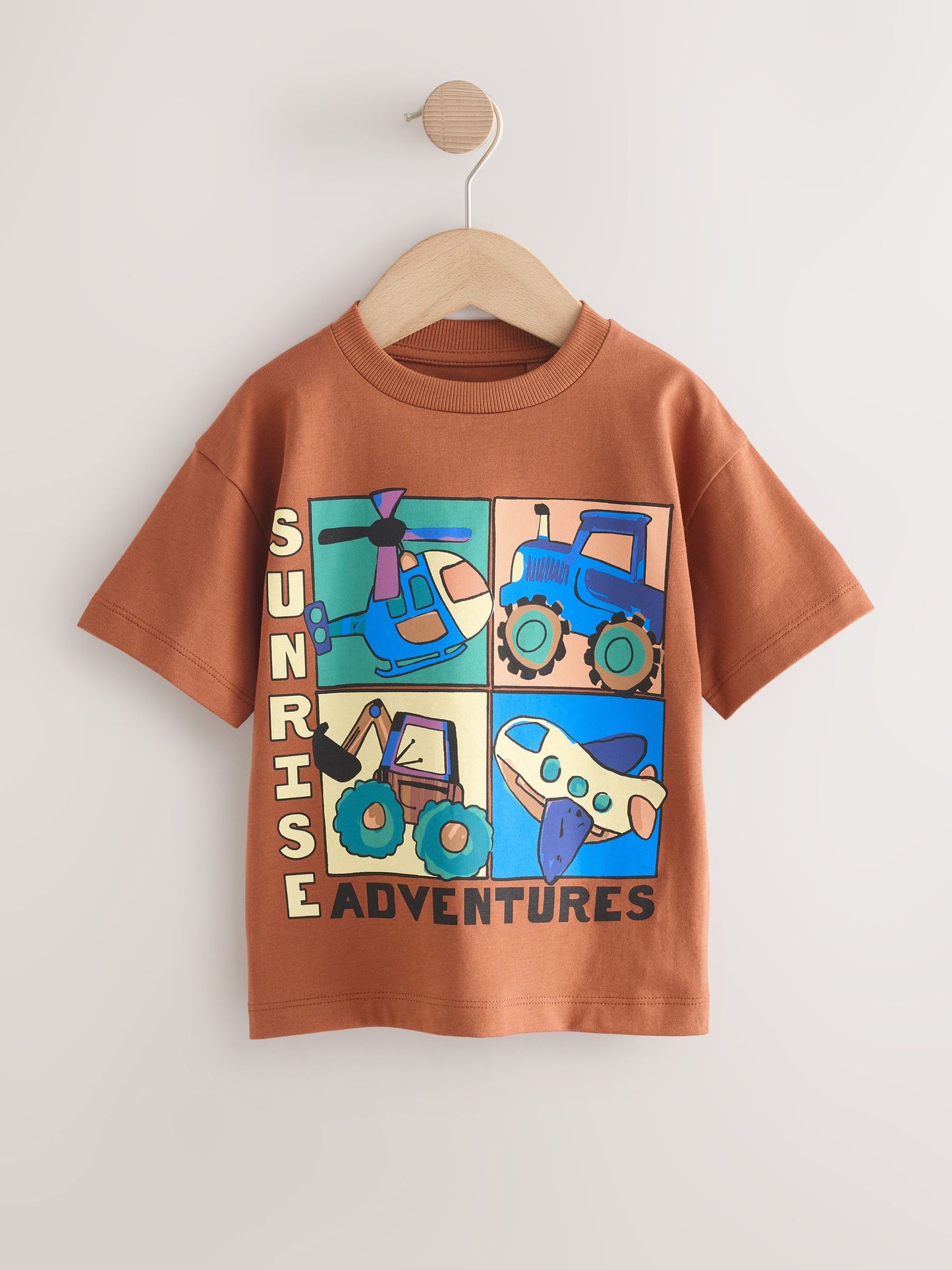 Rust Brown Vehicles Short Sleeve Graphic T-Shirt (3mths-7yrs) image 5