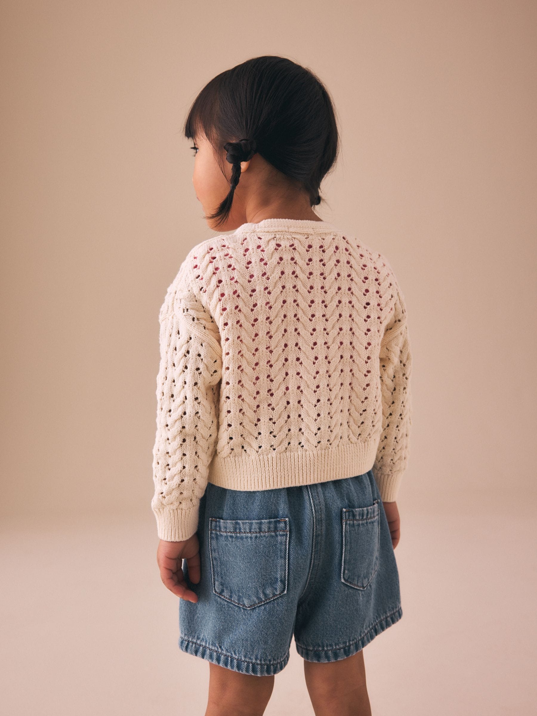 Dsiney Kidz - Ecru Fluro Embroidered Crochet Cardigan (3mths-7yrs) image 3
