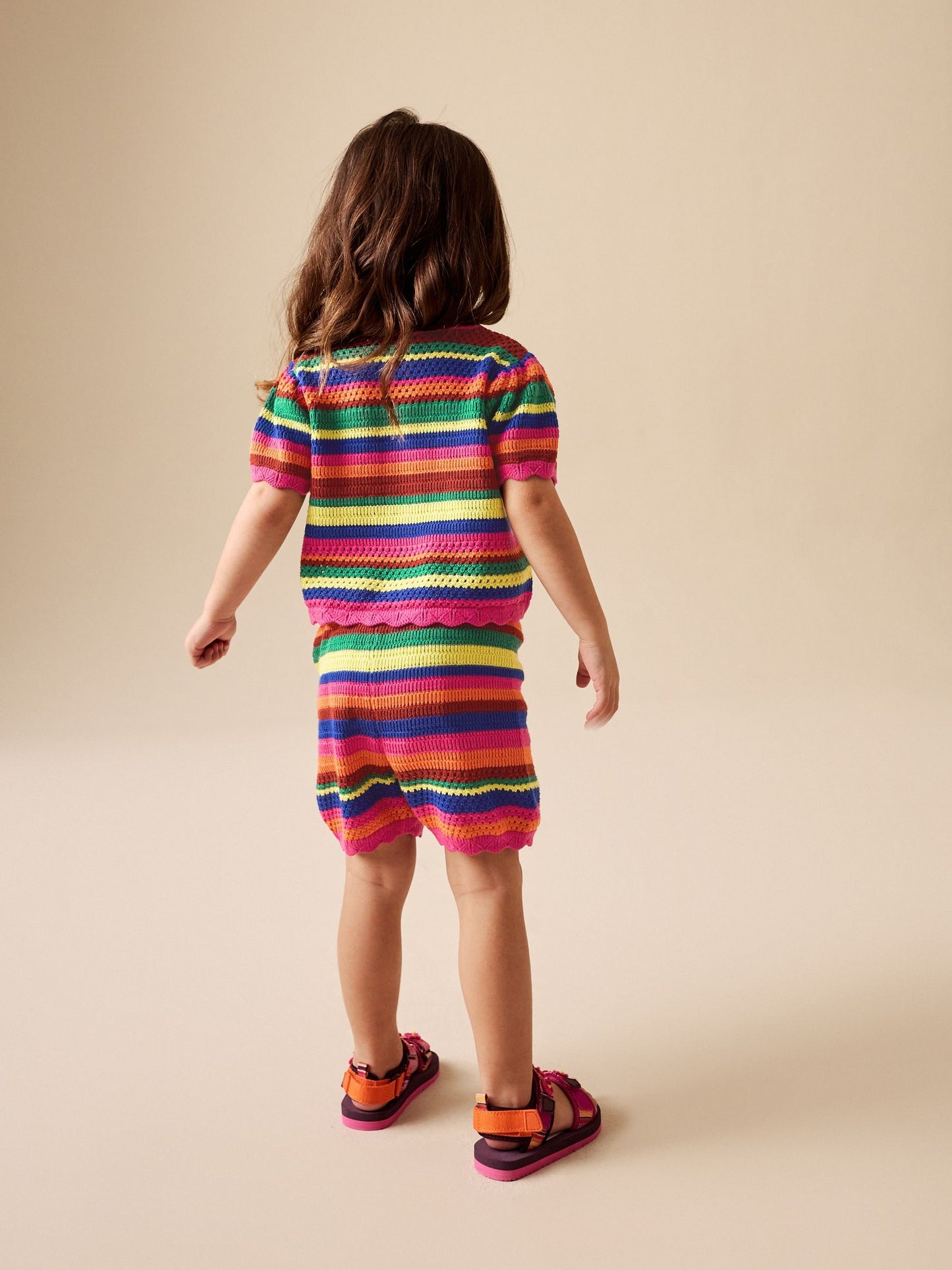 Bright Stripe Knitted Shorts And Cardigan Set (3mths-7yrs) image 3