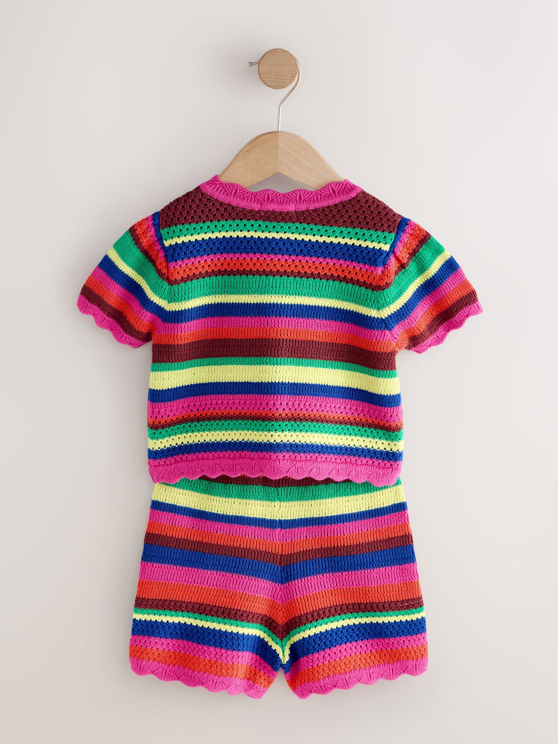 Bright Stripe Knitted Shorts And Cardigan Set (3mths-7yrs) image 6