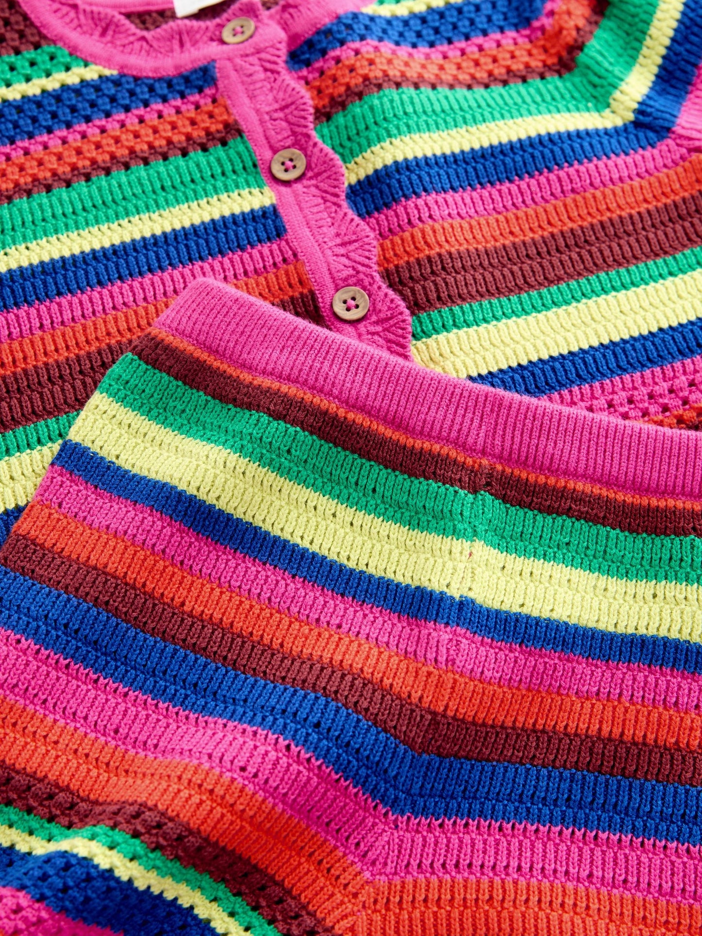 Bright Stripe Knitted Shorts And Cardigan Set (3mths-7yrs) image 7
