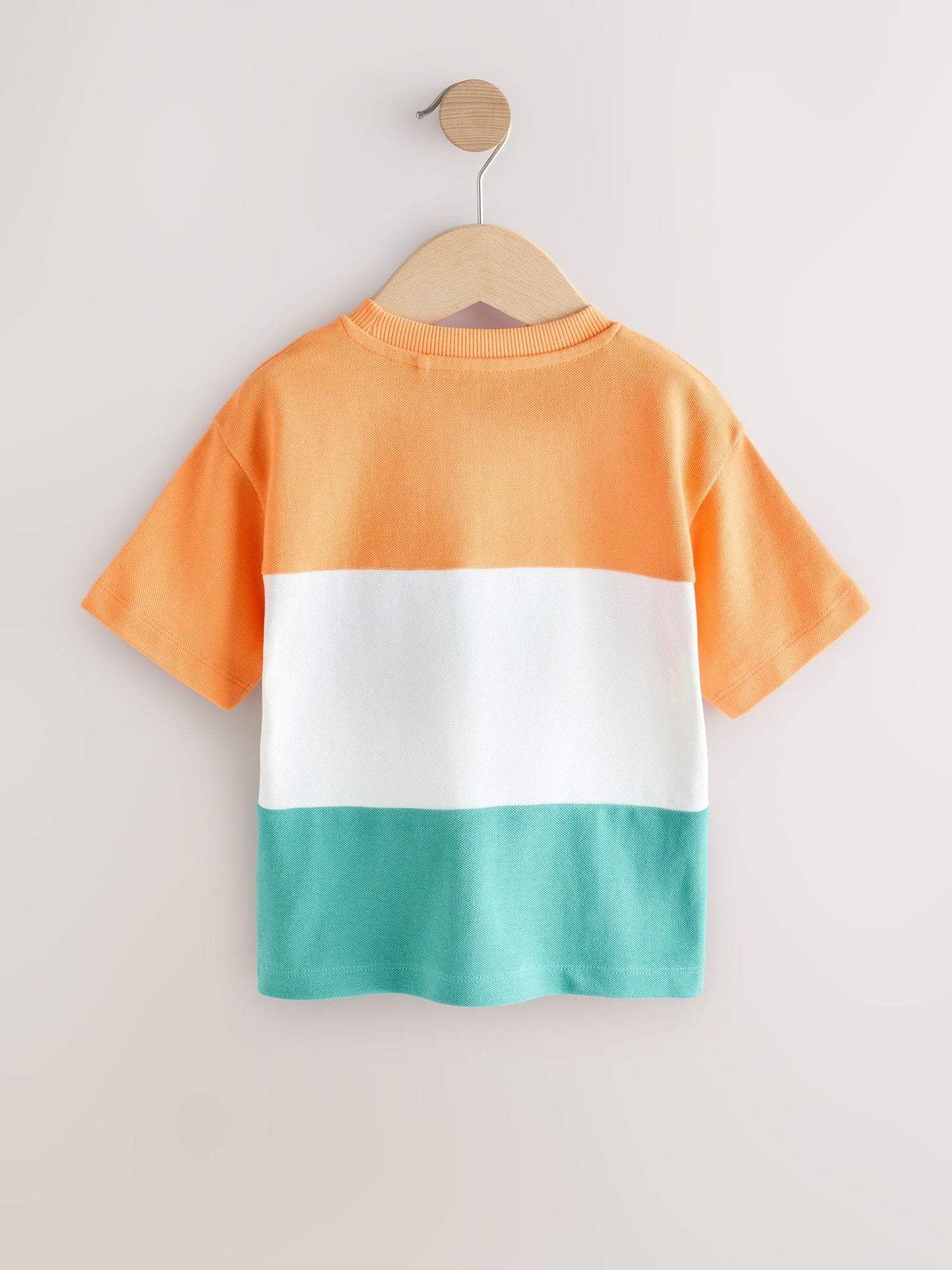 Orange/White/Blue Short Sleeve Colourblock T-Shirt (3mths-7yrs) (3mths-7yrs) image 2