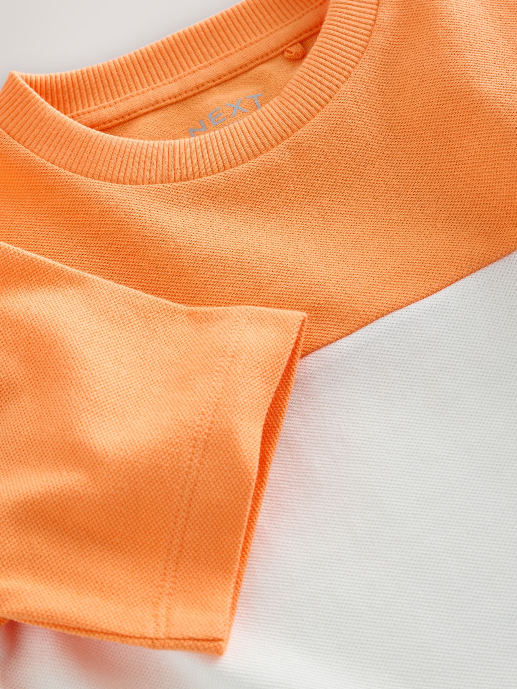 Orange/White/Blue Short Sleeve Colourblock T-Shirt (3mths-7yrs) (3mths-7yrs) image 3