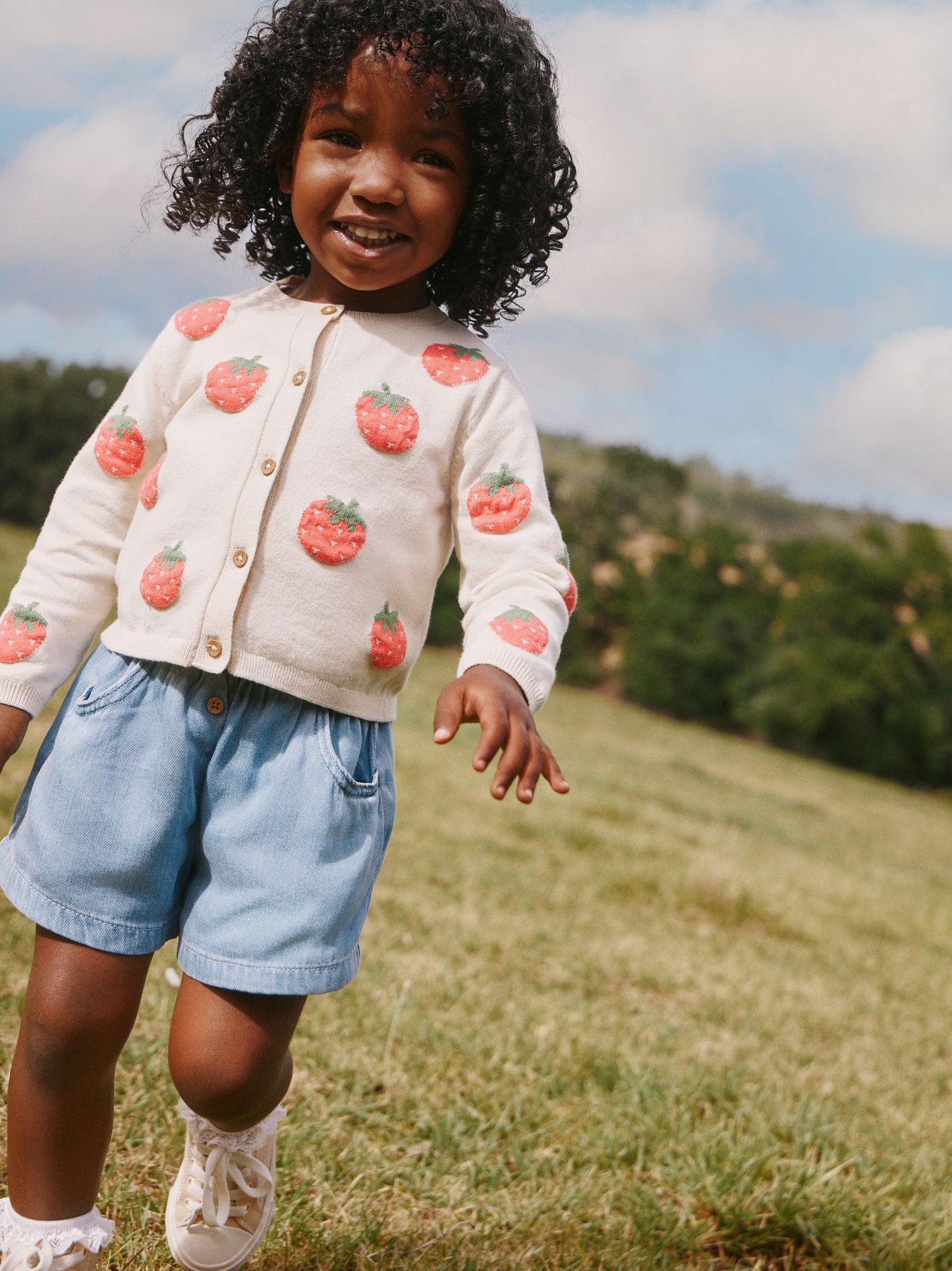 Dsiney Kidz - Ecru Strawberry Cardigan (3mths-10yrs) image 2