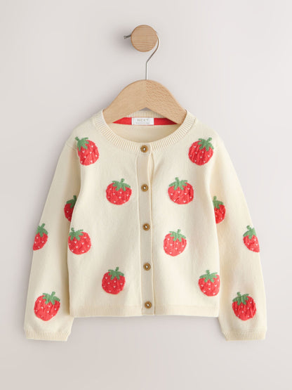 Dsiney Kidz - Ecru Strawberry Cardigan (3mths-10yrs) image 4