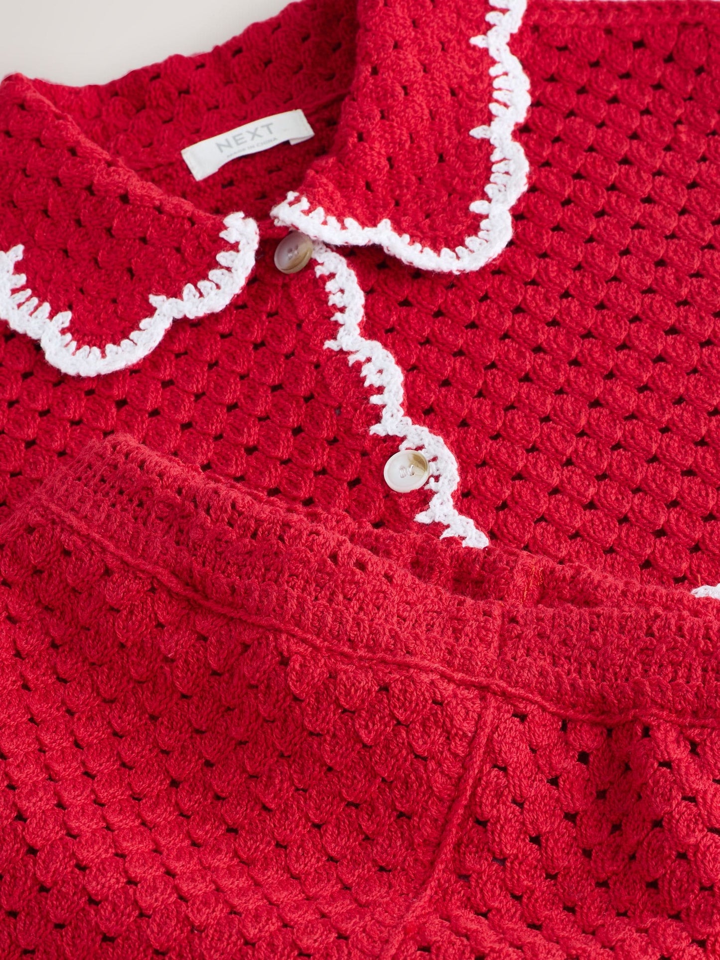 Red Scallop Edge Crochet Set (3mths-7yrs) image 8