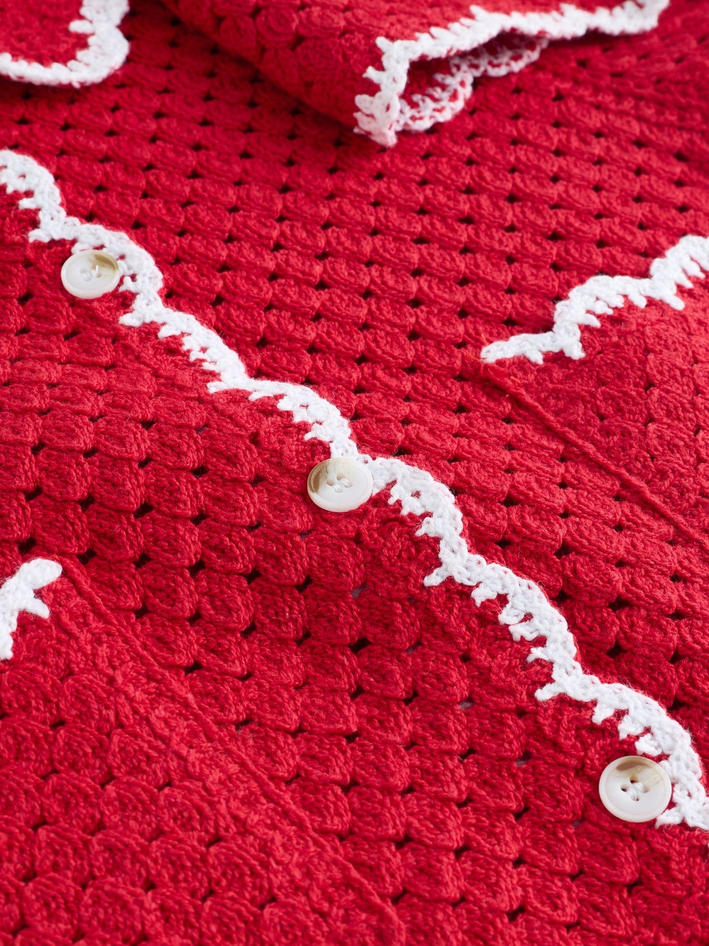 Red Scallop Edge Crochet Set (3mths-7yrs) image 9