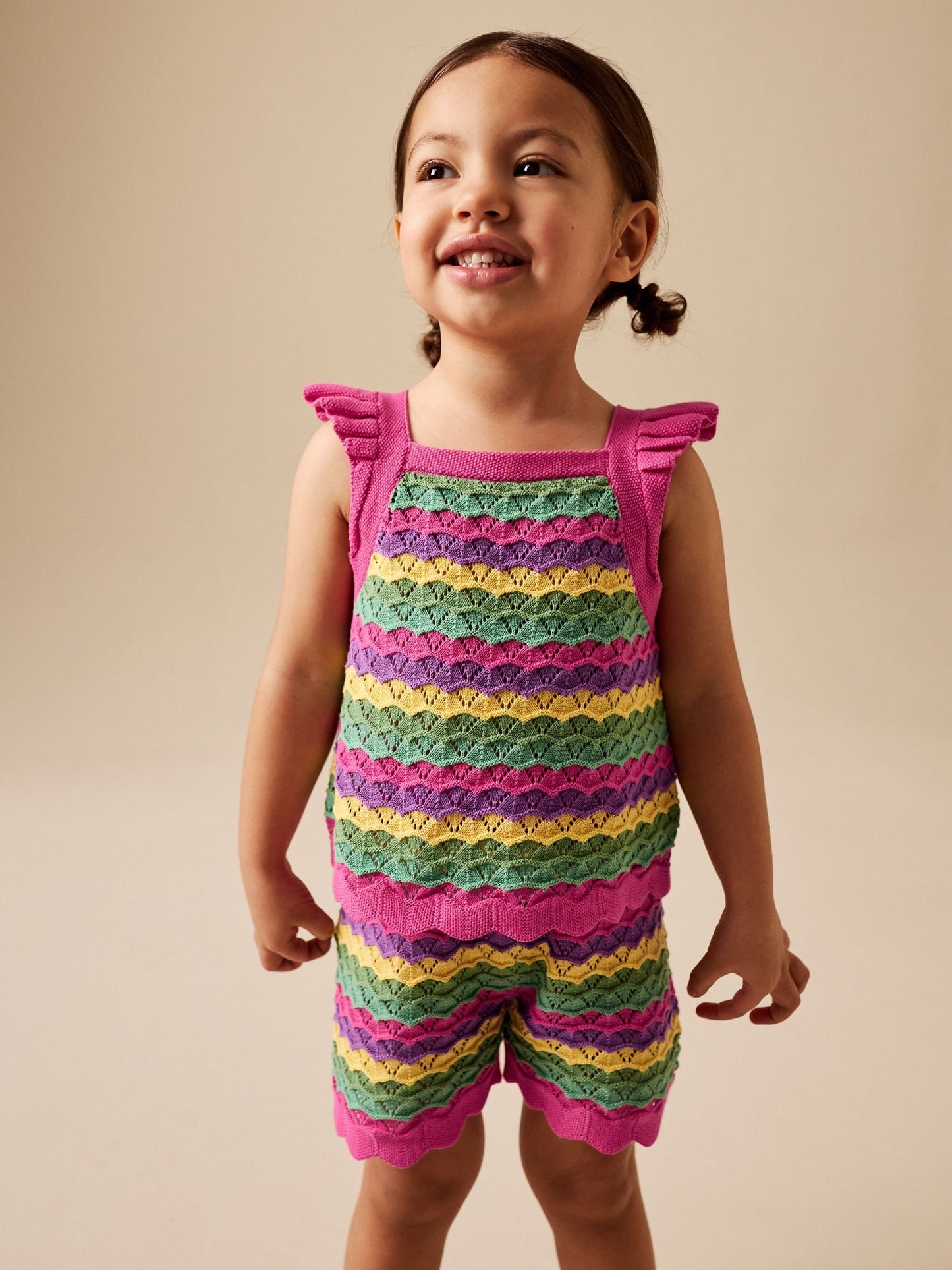 Bright Stripe Knitted Top And Shorts Set (3mths-7yrs) image 4