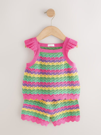 Bright Stripe Knitted Top And Shorts Set (3mths-7yrs) image 5
