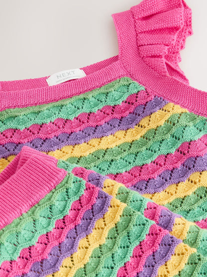 Bright Stripe Knitted Top And Shorts Set (3mths-7yrs) image 8