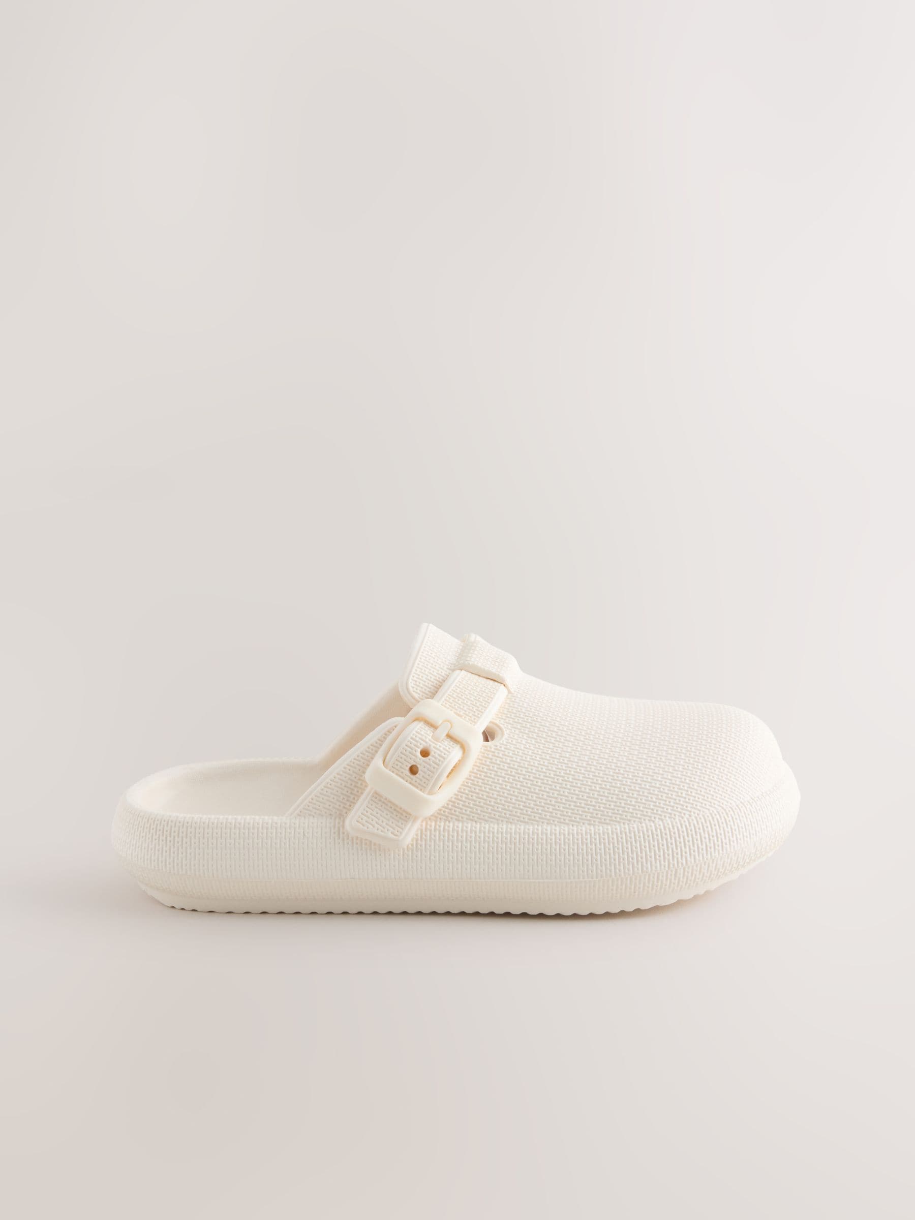 Cream Buckle Clogs image 2