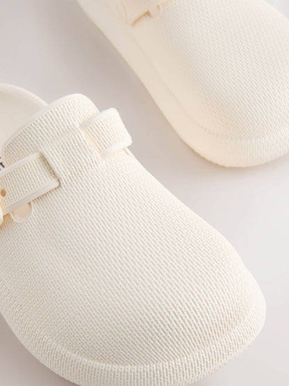 Cream Buckle Clogs image 3