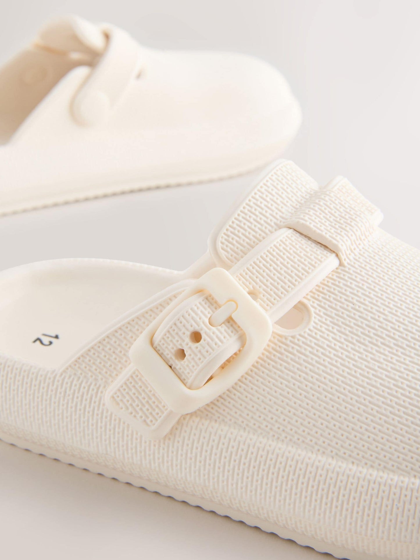 Cream Buckle Clogs image 4