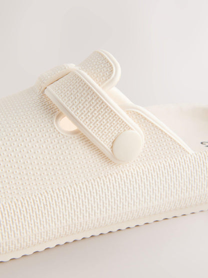Cream Buckle Clogs image 5