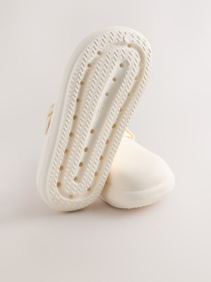 Cream Buckle Clogs image 6